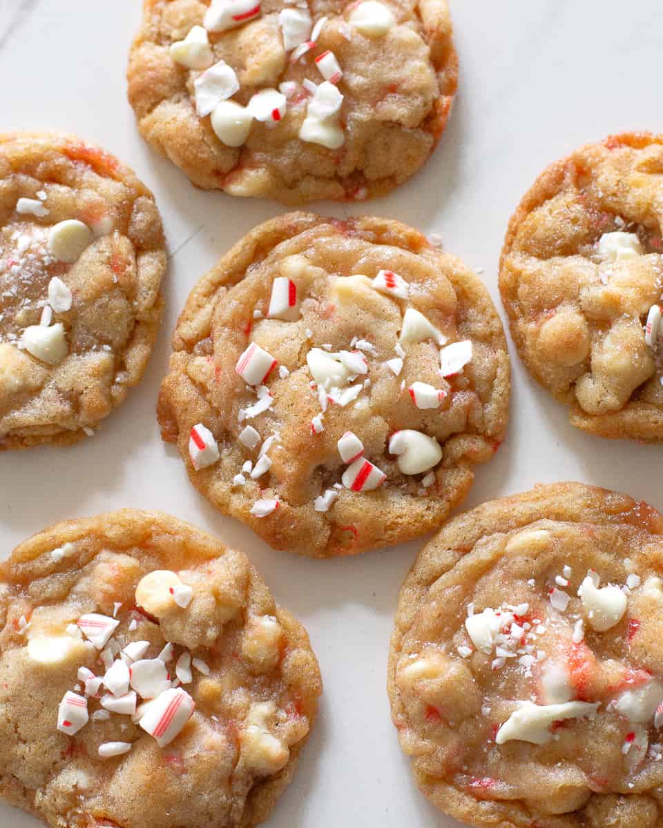white chocolate candy cane cookies