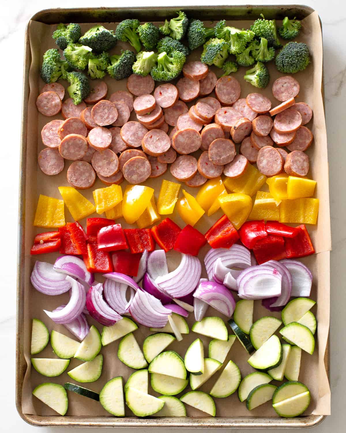 sheet pan of veggies