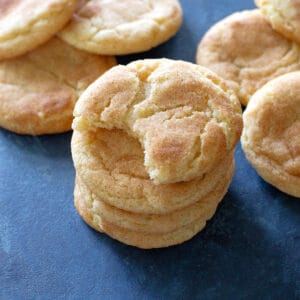 a bite out of a snickerdoodle cookie