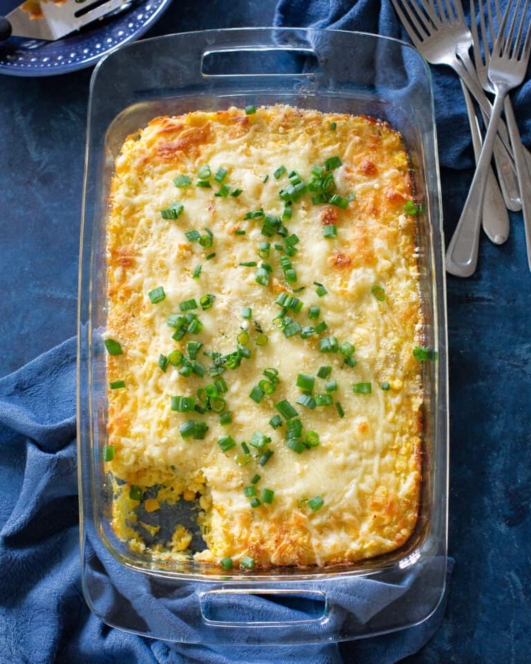 Cheesy Corn Casserole - The Girl Who Ate Everything