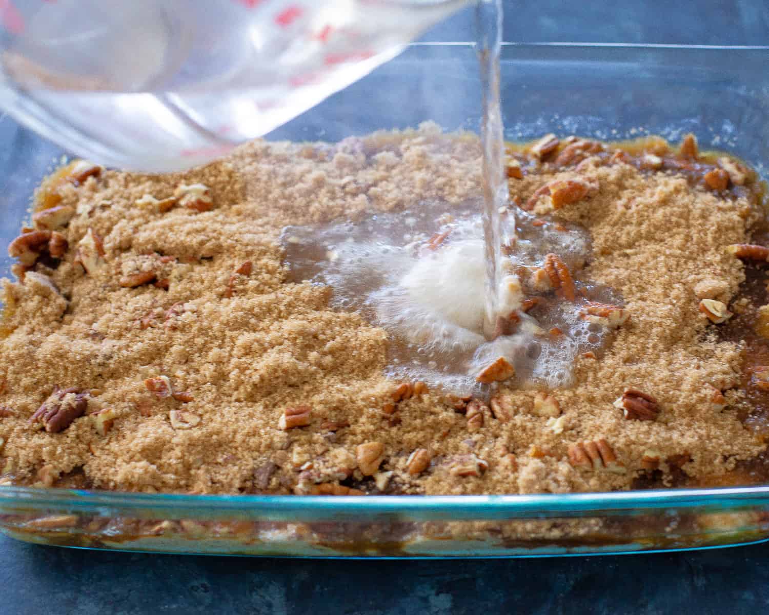 brown sugar and pecans with water
