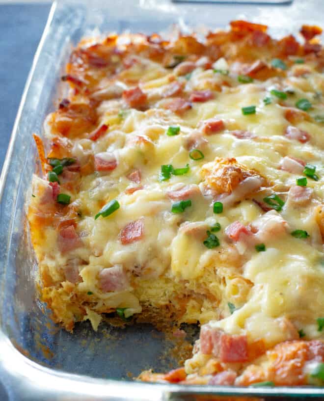 Ham and Swiss Croissant Casserole - The Girl Who Ate Everything