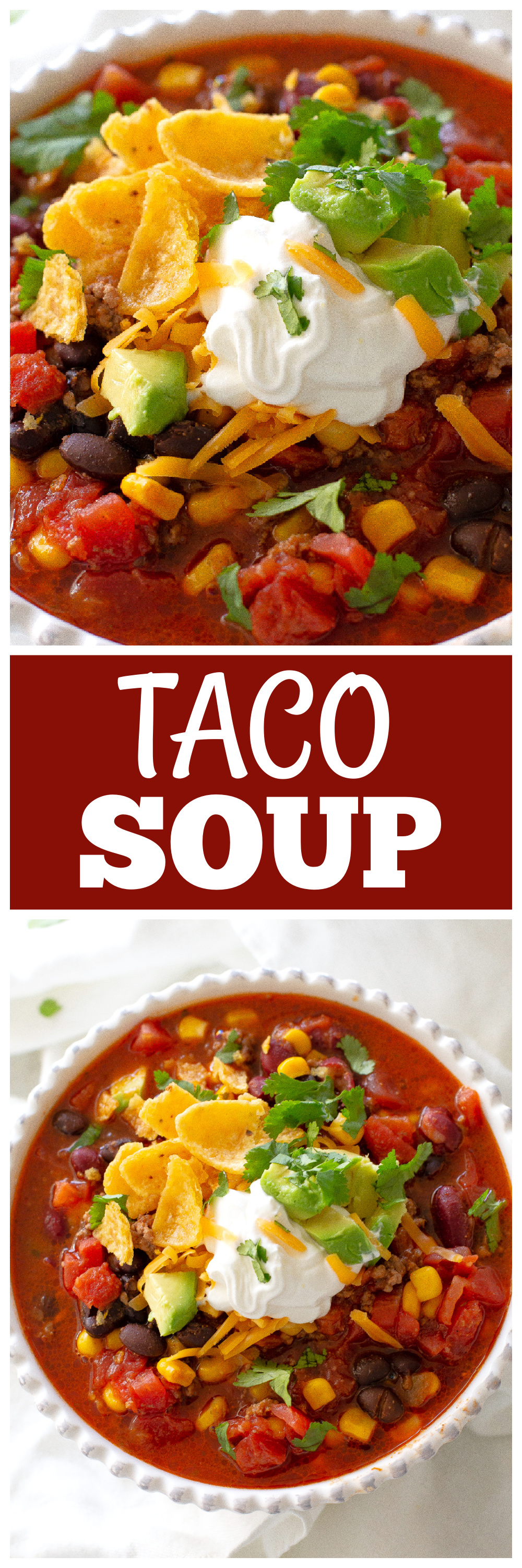 Taco Soup in a bowl.