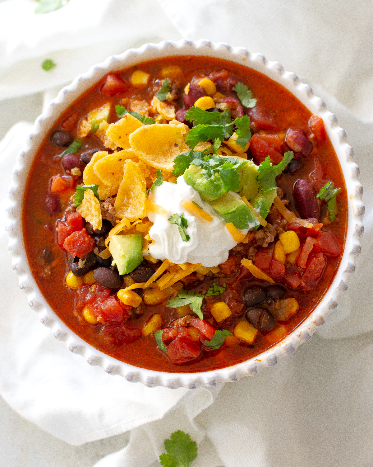 Taco Soup in a bowl. 