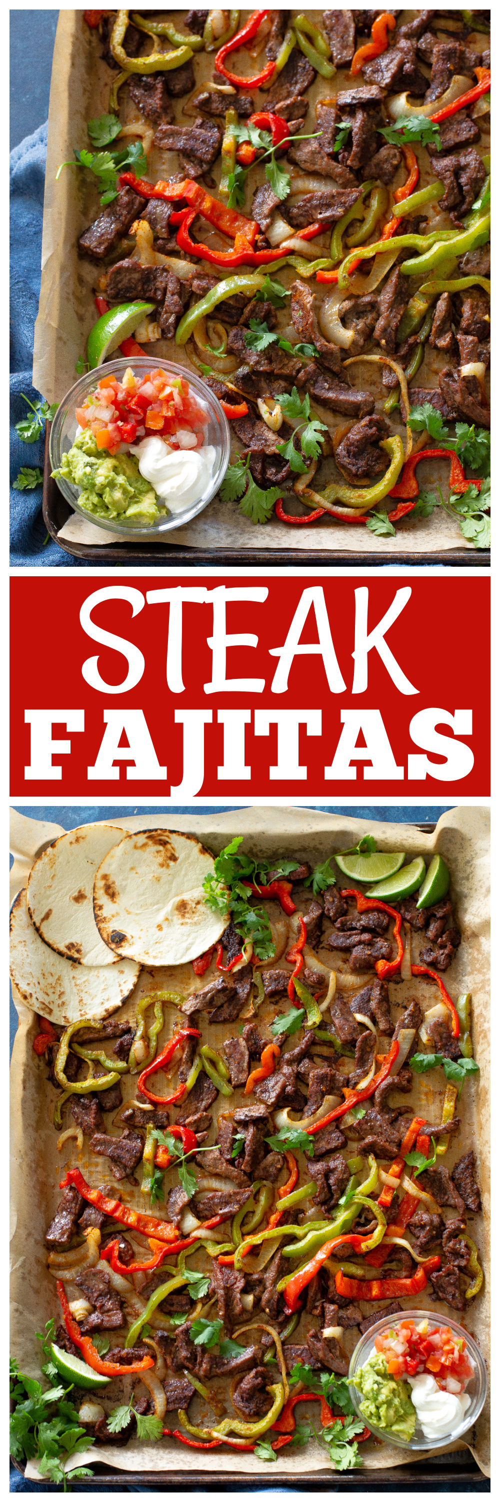 streak fajitas on a pan