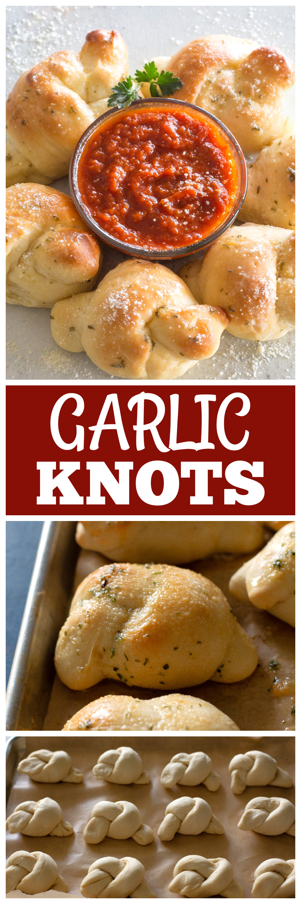 garlic knots with marinara