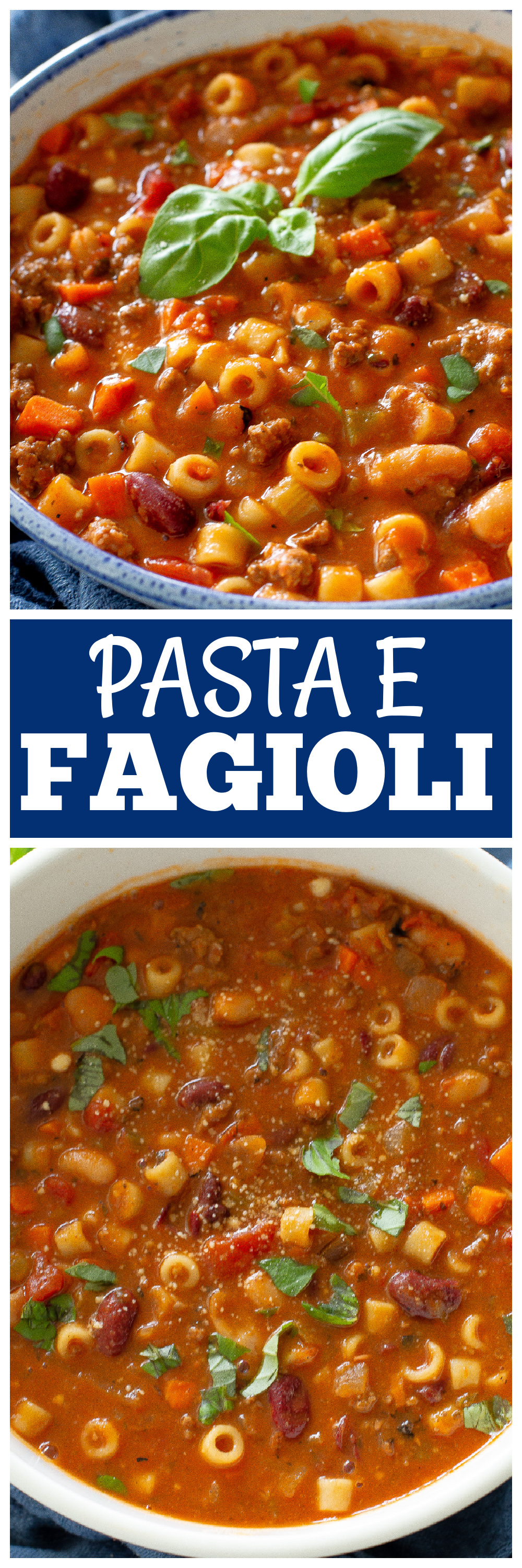 pasta e fagioli in a bowl