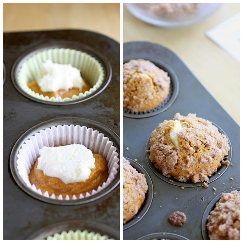 Pumpkin Cream Cheese Muffins are one of my all-time favorite muffins!  girl-who-ate-everything.com