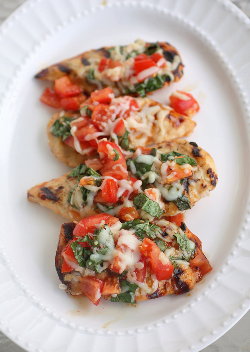 Grilled Bruschetta Chicken - The Girl Who Ate Everything